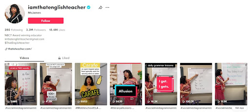 tiktok teacher account