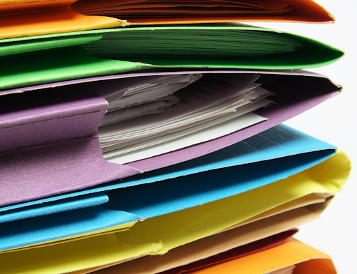 rainbow colored folders